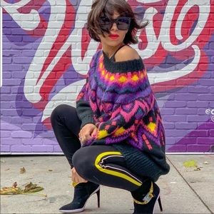 Zara Multicolor Geometric Fairisle Sweater/dress